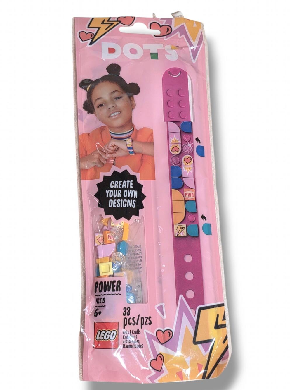 LEGO DOTS Power Bracelet 41919 DIY Craft Set NIB New Sealed 33 Pcs Pink